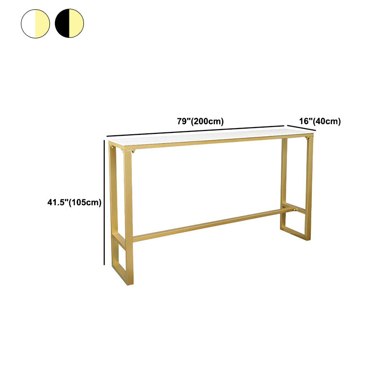 Mesa de pub rectángulo mesa de barra de barra de estilo glam para interiores para interiores