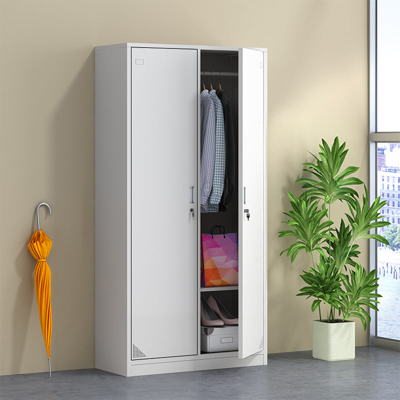 Modern & Contemporary Cabinet for Bathroom Grey Metal Storage Cabinet Clearhalo 'Armoires & Wardrobes' 'armoires_wardrobes' 'Bedroom Furniture' 'furn' 'furn_armoires_wardrobes' 'Furniture' 5865194