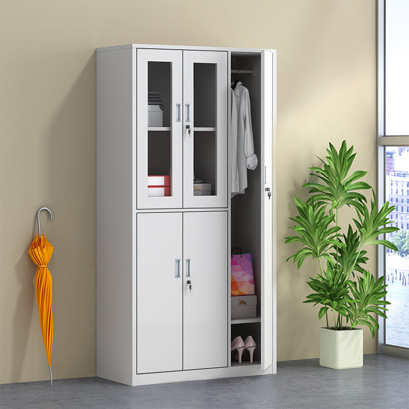 Modern & Contemporary Cabinet for Bathroom Grey Metal Storage Cabinet Clearhalo 'Armoires & Wardrobes' 'armoires_wardrobes' 'Bedroom Furniture' 'furn' 'furn_armoires_wardrobes' 'Furniture' 5865200