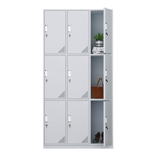 Modern & Contemporary Cabinet for Bathroom Grey Metal Storage Cabinet 9 Clearhalo 'Armoires & Wardrobes' 'armoires_wardrobes' 'Bedroom Furniture' 'furn' 'furn_armoires_wardrobes' 'Furniture' 5865206