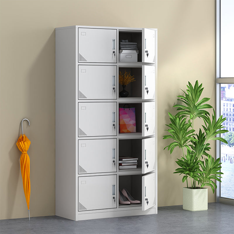 Modern & Contemporary Cabinet for Bathroom Grey Metal Storage Cabinet Clearhalo 'Armoires & Wardrobes' 'armoires_wardrobes' 'Bedroom Furniture' 'furn' 'furn_armoires_wardrobes' 'Furniture' 5865215
