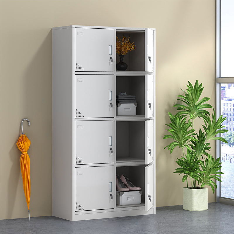 Modern & Contemporary Cabinet for Bathroom Grey Metal Storage Cabinet Clearhalo 'Armoires & Wardrobes' 'armoires_wardrobes' 'Bedroom Furniture' 'furn' 'furn_armoires_wardrobes' 'Furniture' 5865216