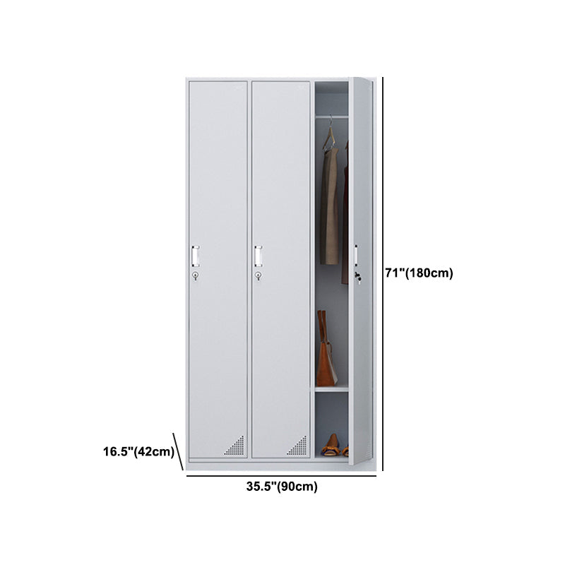 Modern & Contemporary Cabinet for Bathroom Grey Metal Storage Cabinet Clearhalo 'Armoires & Wardrobes' 'armoires_wardrobes' 'Bedroom Furniture' 'furn' 'furn_armoires_wardrobes' 'Furniture' 5865218