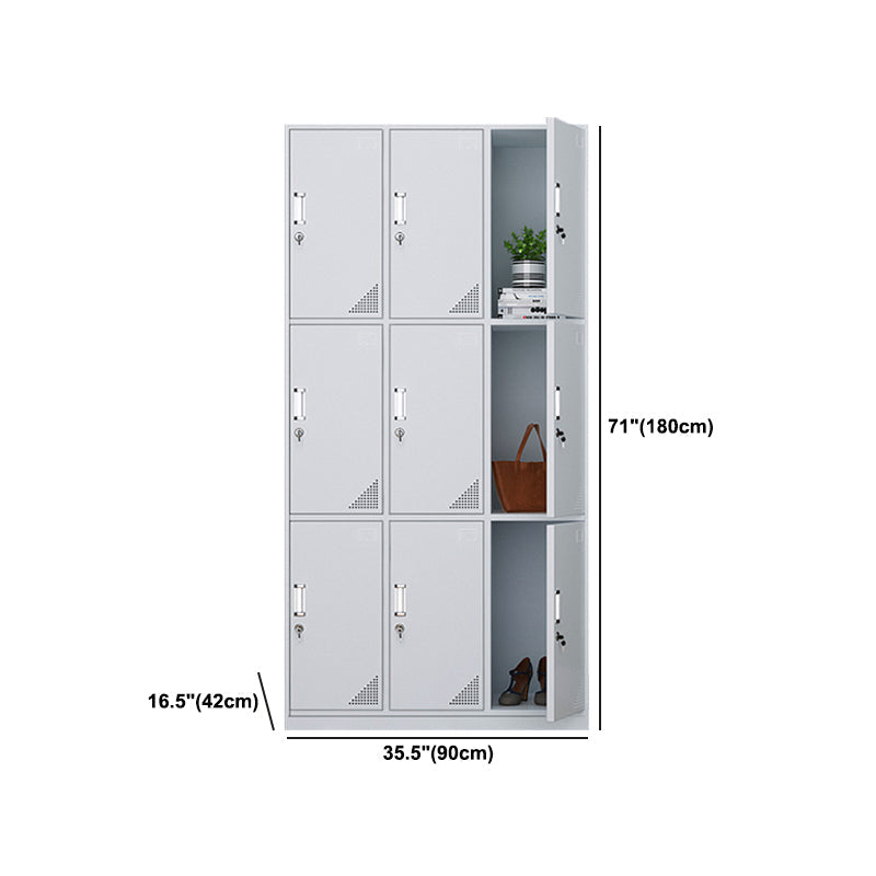 Modern & Contemporary Cabinet for Bathroom Grey Metal Storage Cabinet Clearhalo 'Armoires & Wardrobes' 'armoires_wardrobes' 'Bedroom Furniture' 'furn' 'furn_armoires_wardrobes' 'Furniture' 5865223