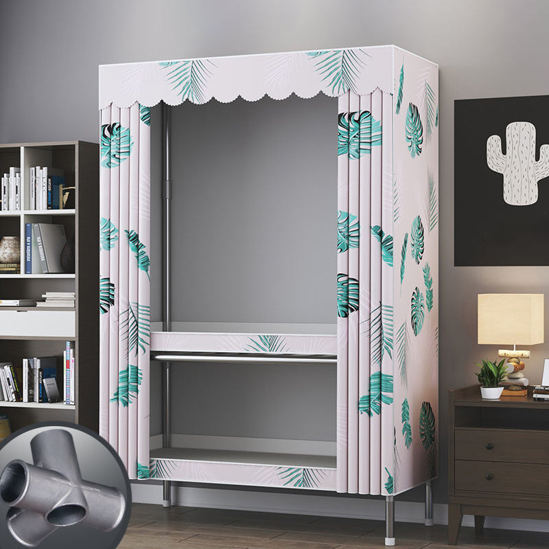 Asta di stoffa del guardaroba in metallo in stile contemporaneo incluso l'armadio del guardaroba per la casa