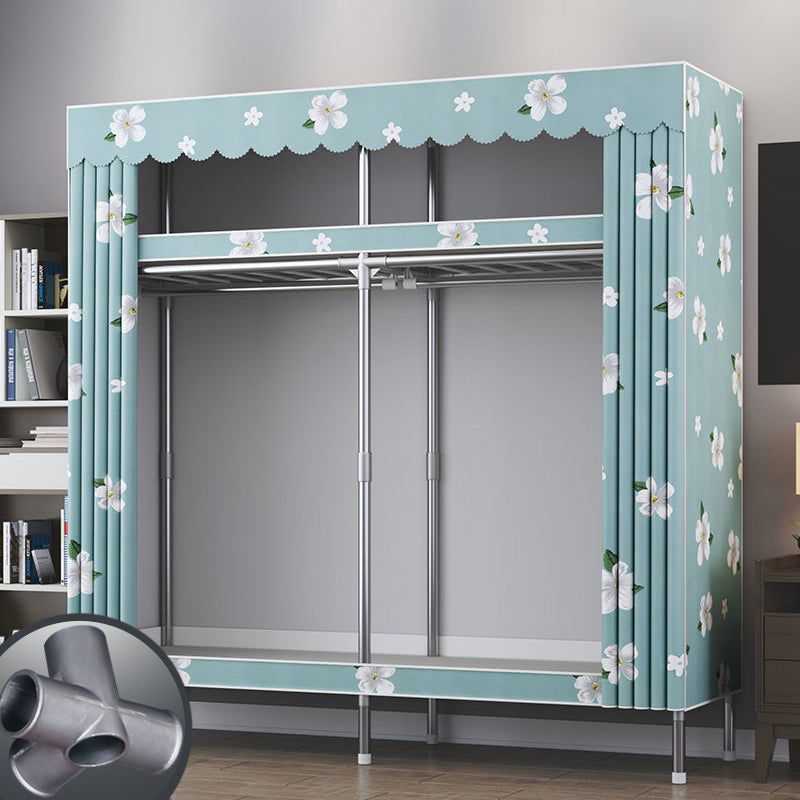 Asta di stoffa del guardaroba in metallo in stile contemporaneo incluso l'armadio del guardaroba per la casa