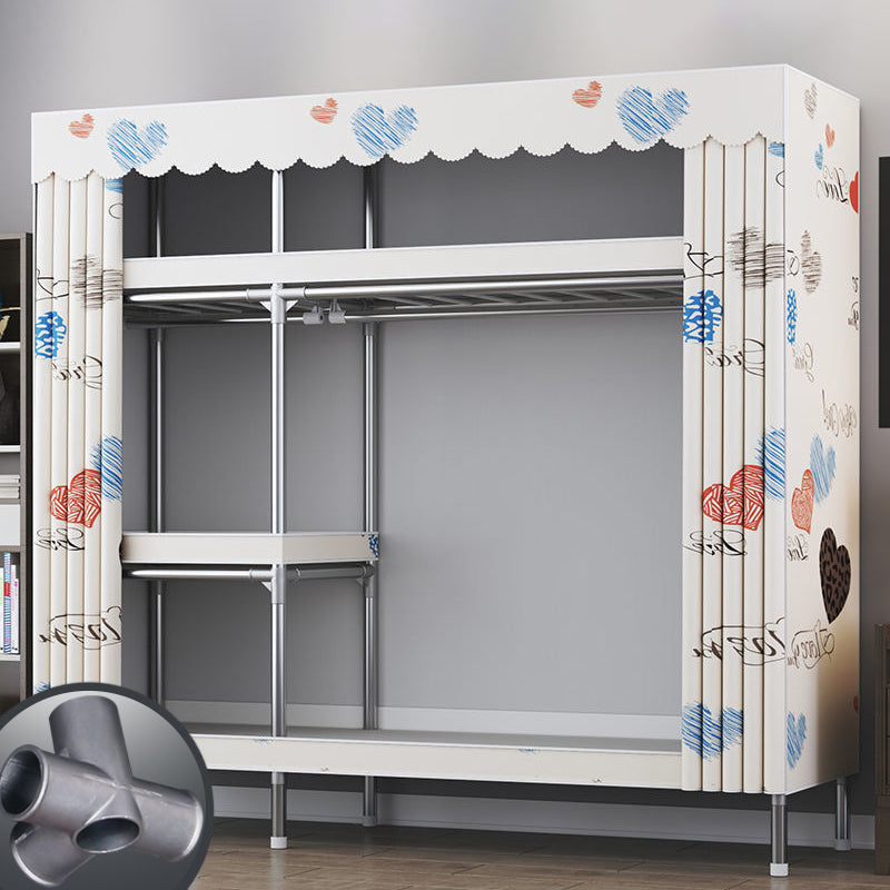 Asta di stoffa del guardaroba in metallo in stile contemporaneo incluso l'armadio del guardaroba per la casa