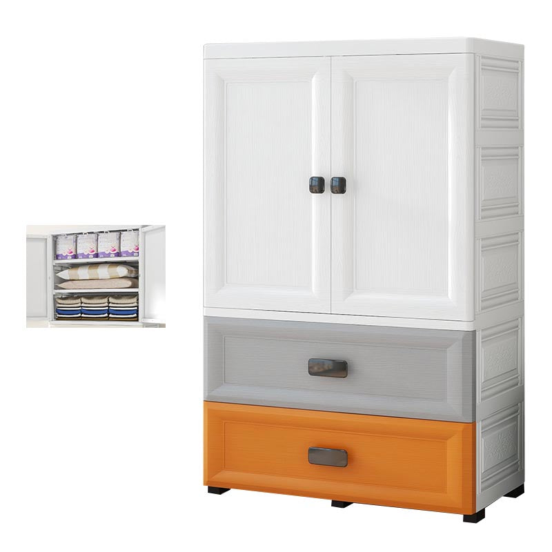 Contemporary Bathroom Wardrobe Plastic Wardrobe Closet with Legs 27.5"L x 15"W x 43"H Multi-Color Without Clothing Rod Clearhalo 'Armoires & Wardrobes' 'armoires_wardrobes' 'Bedroom Furniture' 'furn' 'furn_armoires_wardrobes' 'Furniture' 5865276