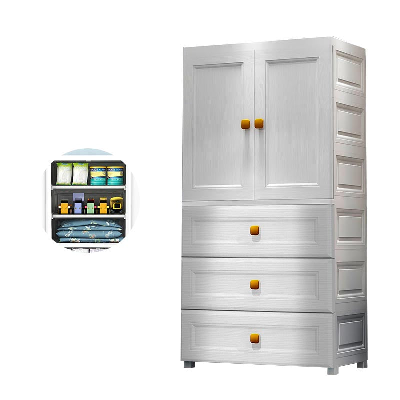 Hinged 1-Door Wardrobe Armoire Contemporary Plastic Wardrobe Closet