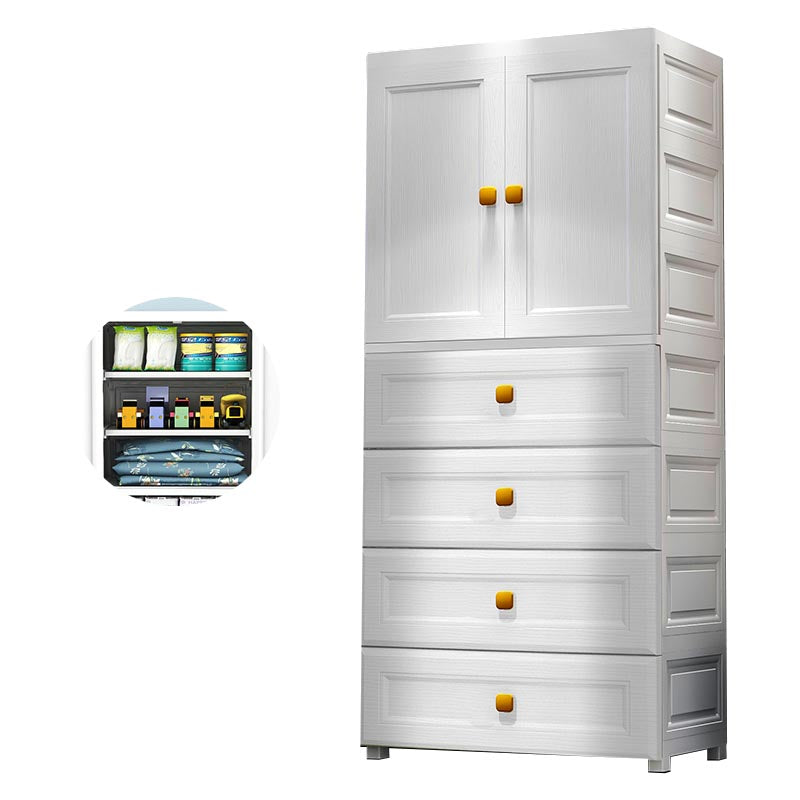 Hinged 1-Door Wardrobe Armoire Contemporary Plastic Wardrobe Closet