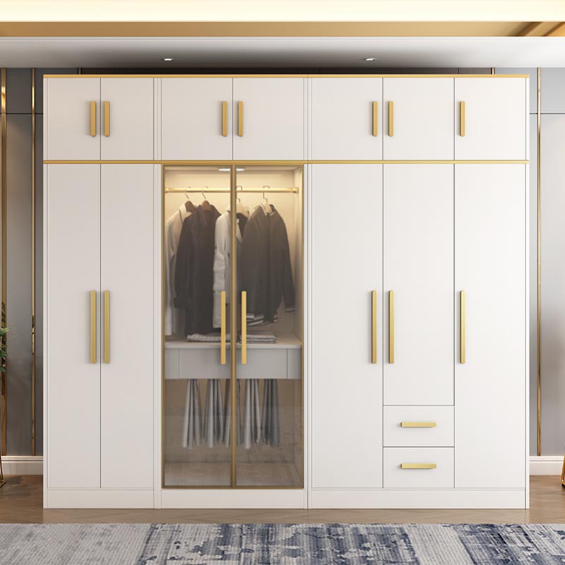 Contemporary Style Wardrobe Wooden Wardrobe Closet with Drawer Clearhalo 'Armoires & Wardrobes' 'armoires_wardrobes' 'Bedroom Furniture' 'furn' 'furn_armoires_wardrobes' 'Furniture' 5865377