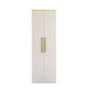 Contemporary Style Wardrobe Wooden Wardrobe Closet with Drawer 31.5"L x 23.6"W x 76.8"H White Armoires & Wardrobes Clearhalo 'Armoires & Wardrobes' 'armoires_wardrobes' 'Bedroom Furniture' 'furn' 'furn_armoires_wardrobes' 'Furniture' 5865378