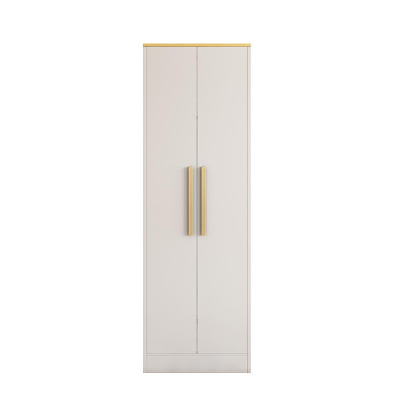 Contemporary Style Wardrobe Wooden Wardrobe Closet with Drawer 31.5"L x 23.6"W x 76.8"H White Armoires & Wardrobes Clearhalo 'Armoires & Wardrobes' 'armoires_wardrobes' 'Bedroom Furniture' 'furn' 'furn_armoires_wardrobes' 'Furniture' 5865378