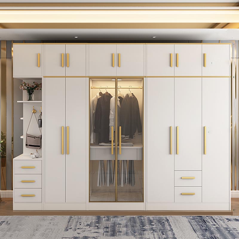 Contemporary Style Wardrobe Wooden Wardrobe Closet with Drawer Clearhalo 'Armoires & Wardrobes' 'armoires_wardrobes' 'Bedroom Furniture' 'furn' 'furn_armoires_wardrobes' 'Furniture' 5865382