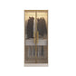 Contemporary Style Wardrobe Wooden Wardrobe Closet with Drawer 31.5"L x 23.6"W x 76.8"H Clear Armoires & Wardrobes Clearhalo 'Armoires & Wardrobes' 'armoires_wardrobes' 'Bedroom Furniture' 'furn' 'furn_armoires_wardrobes' 'Furniture' 5865386