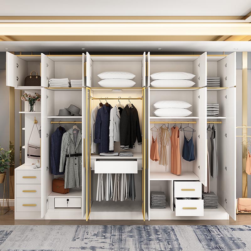 Contemporary Style Wardrobe Wooden Wardrobe Closet with Drawer Clearhalo 'Armoires & Wardrobes' 'armoires_wardrobes' 'Bedroom Furniture' 'furn' 'furn_armoires_wardrobes' 'Furniture' 5865387