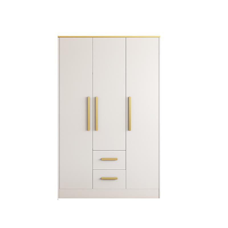 Contemporary Style Wardrobe Wooden Wardrobe Closet with Drawer 47.2"L x 23.6"W x 76.8"H White Armoires & Wardrobes Clearhalo 'Armoires & Wardrobes' 'armoires_wardrobes' 'Bedroom Furniture' 'furn' 'furn_armoires_wardrobes' 'Furniture' 5865390