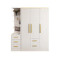Contemporary Style Wardrobe Wooden Wardrobe Closet with Drawer 47.2"L x 23.6"W x 76.8"H White Armoires & Sideboard Clearhalo 'Armoires & Wardrobes' 'armoires_wardrobes' 'Bedroom Furniture' 'furn' 'furn_armoires_wardrobes' 'Furniture' 5865393