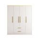 Contemporary Style Wardrobe Wooden Wardrobe Closet with Drawer 63"L x 23.6"W x 76.8"H White Armoires & Wardrobes Clearhalo 'Armoires & Wardrobes' 'armoires_wardrobes' 'Bedroom Furniture' 'furn' 'furn_armoires_wardrobes' 'Furniture' 5865397