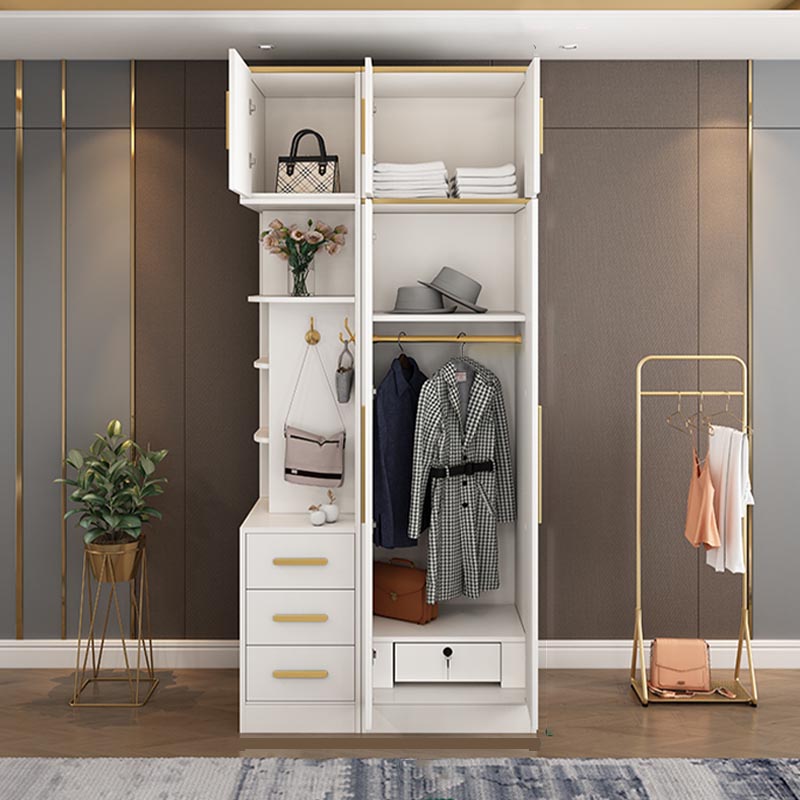Contemporary Style Wardrobe Wooden Wardrobe Closet with Drawer Clearhalo 'Armoires & Wardrobes' 'armoires_wardrobes' 'Bedroom Furniture' 'furn' 'furn_armoires_wardrobes' 'Furniture' 5865398