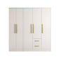 Contemporary Style Wardrobe Wooden Wardrobe Closet with Drawer 78.7"L x 23.6"W x 76.8"H White Armoires & Wardrobes Clearhalo 'Armoires & Wardrobes' 'armoires_wardrobes' 'Bedroom Furniture' 'furn' 'furn_armoires_wardrobes' 'Furniture' 5865401