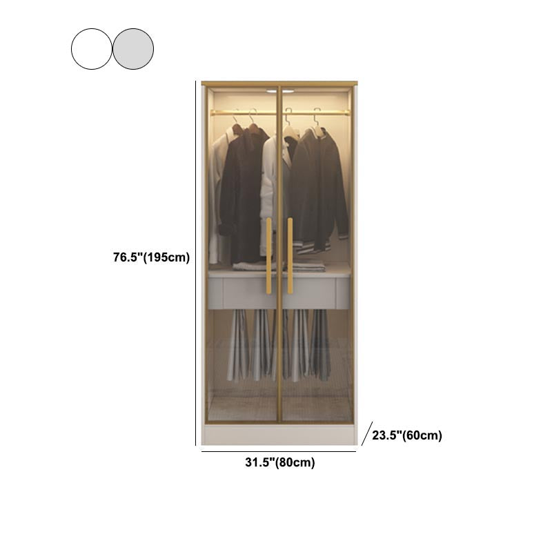 Contemporary Style Wardrobe Wooden Wardrobe Closet with Drawer Clearhalo 'Armoires & Wardrobes' 'armoires_wardrobes' 'Bedroom Furniture' 'furn' 'furn_armoires_wardrobes' 'Furniture' 5865409
