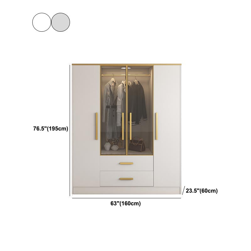 Contemporary Style Wardrobe Wooden Wardrobe Closet with Drawer Clearhalo 'Armoires & Wardrobes' 'armoires_wardrobes' 'Bedroom Furniture' 'furn' 'furn_armoires_wardrobes' 'Furniture' 5865410