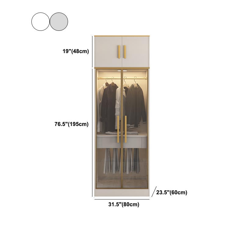 Contemporary Style Wardrobe Wooden Wardrobe Closet with Drawer Clearhalo 'Armoires & Wardrobes' 'armoires_wardrobes' 'Bedroom Furniture' 'furn' 'furn_armoires_wardrobes' 'Furniture' 5865413
