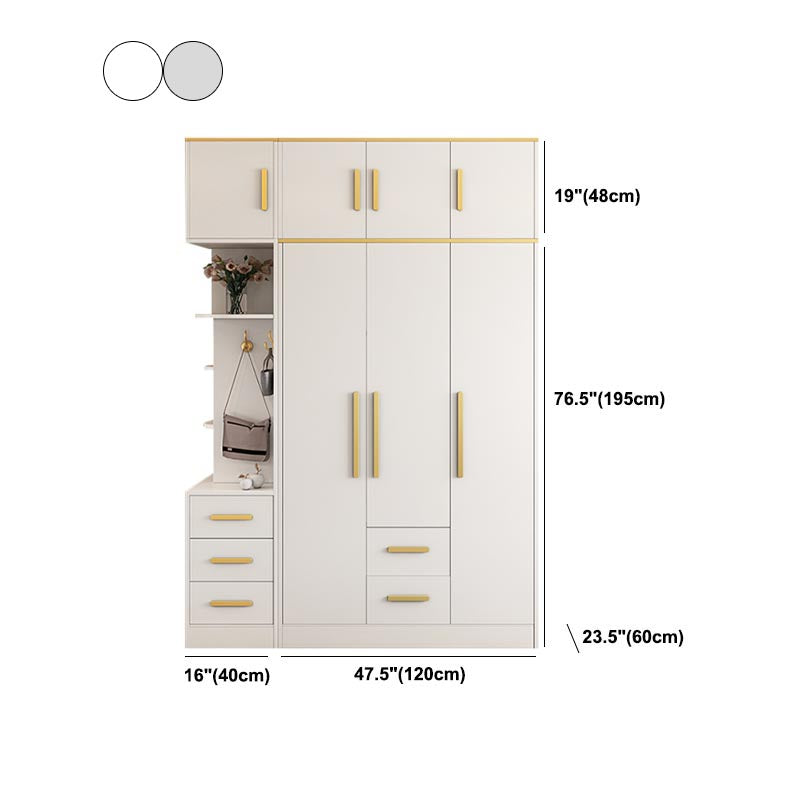 Contemporary Style Wardrobe Wooden Wardrobe Closet with Drawer Clearhalo 'Armoires & Wardrobes' 'armoires_wardrobes' 'Bedroom Furniture' 'furn' 'furn_armoires_wardrobes' 'Furniture' 5865417