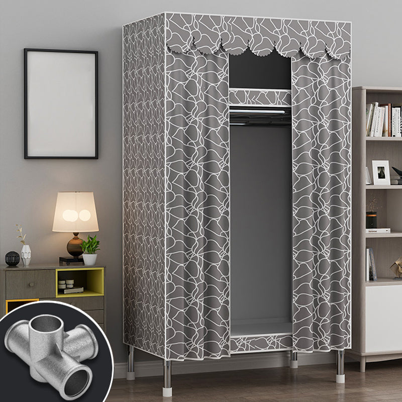 Moderne Style Garderobe Metal 2 Regale Kleiderschrankschrank für Schlafzimmer