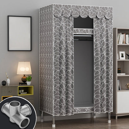 Moderne Style Garderobe Metal 2 Regale Kleiderschrankschrank für Schlafzimmer