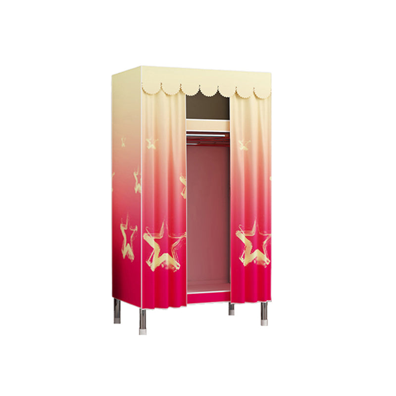 Moderne Style Garderobe Metal 2 Regale Kleiderschrankschrank für Schlafzimmer