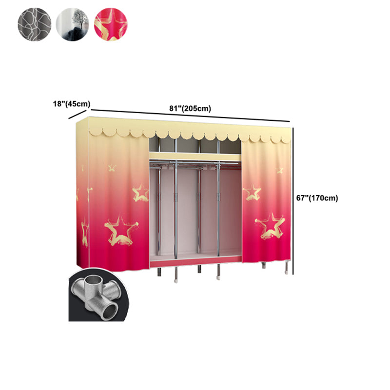 Moderne Style Garderobe Metal 2 Regale Kleiderschrankschrank für Schlafzimmer
