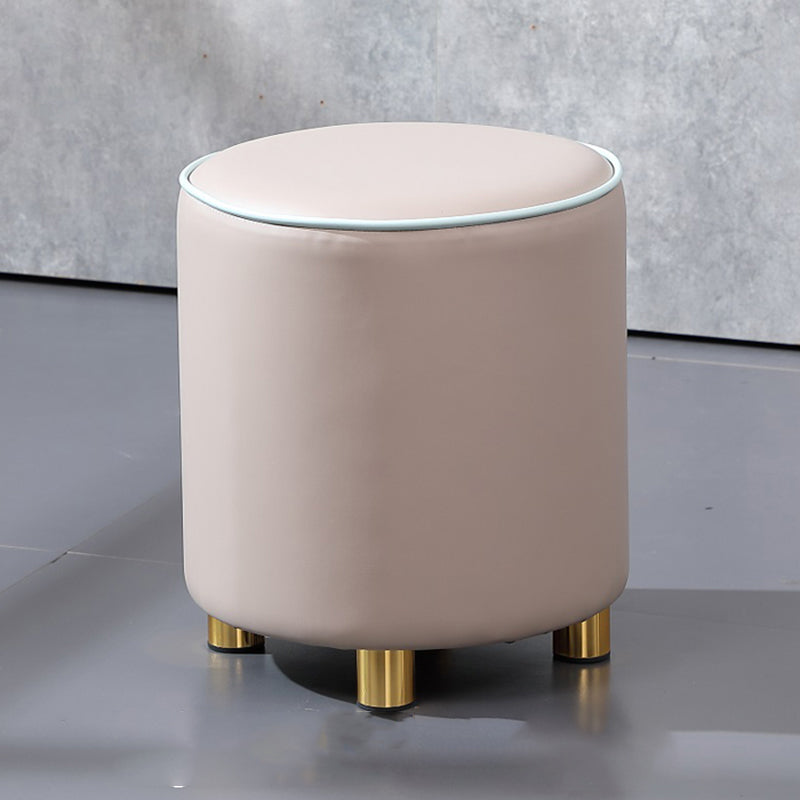 Orange Leather Round Standard Water Resistant Indoor Standard Grey 1 Piece Clearhalo 'furn' 'furn_ottomans_poufs' 'Furniture' 'Living Room Furniture' 'Ottomans & Poufs' 'ottomans_poufs' 5865548