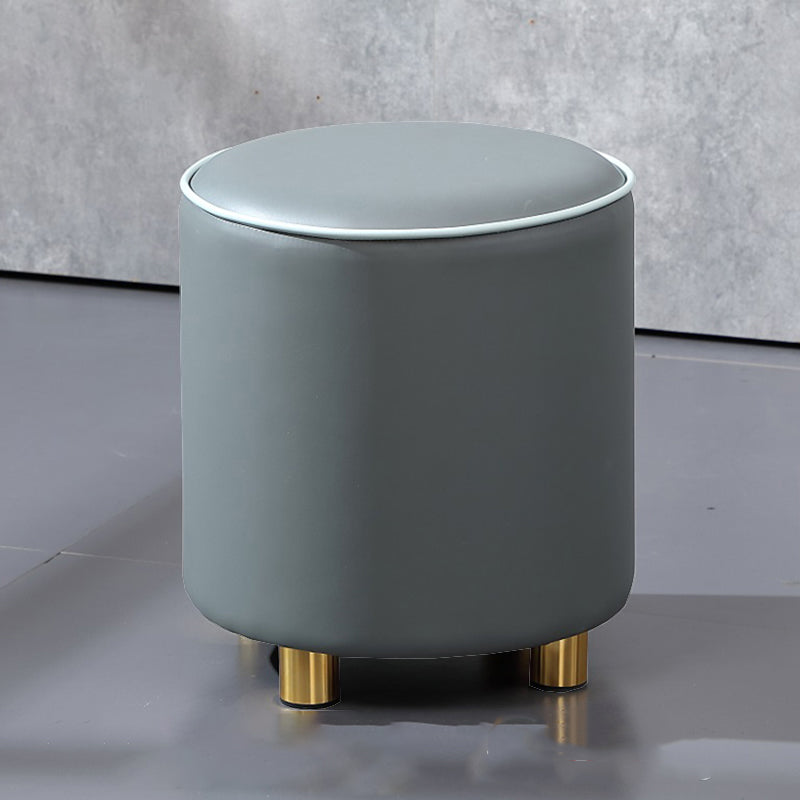 Orange Leather Round Standard Water Resistant Indoor Standard Dark Gray 1 Piece Clearhalo 'furn' 'furn_ottomans_poufs' 'Furniture' 'Living Room Furniture' 'Ottomans & Poufs' 'ottomans_poufs' 5865554