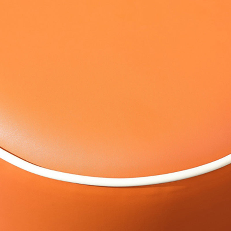 Orange Leather Round Standard Water Resistant Indoor Standard Clearhalo 'furn' 'furn_ottomans_poufs' 'Furniture' 'Living Room Furniture' 'Ottomans & Poufs' 'ottomans_poufs' 5865558