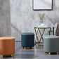 Orange Leather Round Standard Water Resistant Indoor Standard Clearhalo 'furn' 'furn_ottomans_poufs' 'Furniture' 'Living Room Furniture' 'Ottomans & Poufs' 'ottomans_poufs' 5865567