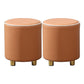 Orange Leather Round Standard Water Resistant Indoor Standard Khaki 2 Piece Set Clearhalo 'furn' 'furn_ottomans_poufs' 'Furniture' 'Living Room Furniture' 'Ottomans & Poufs' 'ottomans_poufs' 5865568
