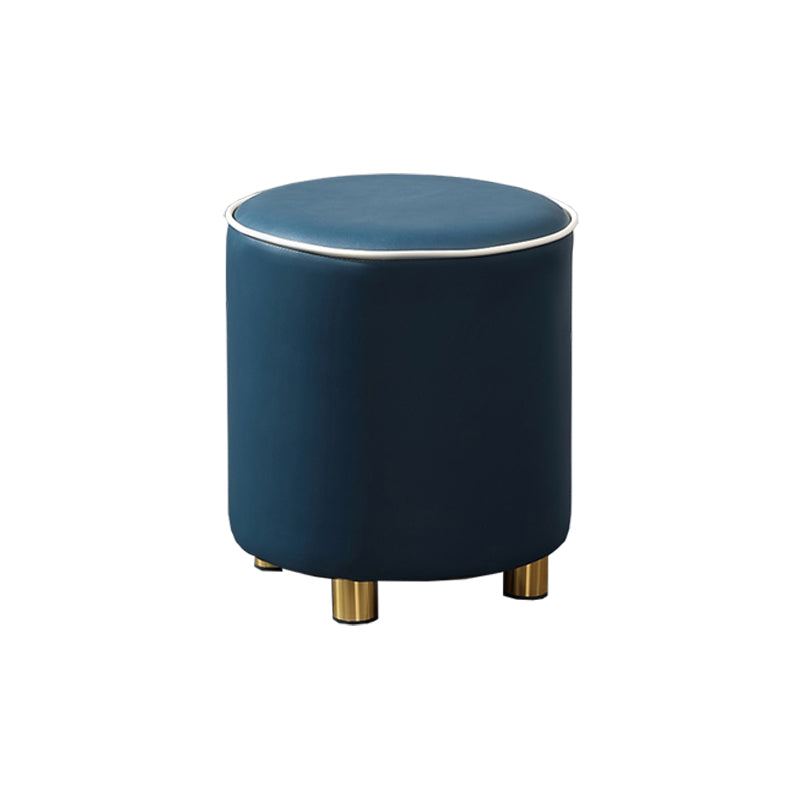 Orange Leather Round Standard Water Resistant Indoor Standard Clearhalo 'furn' 'furn_ottomans_poufs' 'Furniture' 'Living Room Furniture' 'Ottomans & Poufs' 'ottomans_poufs' 5865570