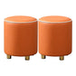 Orange Leather Round Standard Water Resistant Indoor Standard Orange 2 Piece Set Clearhalo 'furn' 'furn_ottomans_poufs' 'Furniture' 'Living Room Furniture' 'Ottomans & Poufs' 'ottomans_poufs' 5865581