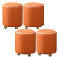 Orange Leather Round Standard Water Resistant Indoor Standard Orange 4 Piece Set Clearhalo 'furn' 'furn_ottomans_poufs' 'Furniture' 'Living Room Furniture' 'Ottomans & Poufs' 'ottomans_poufs' 5865582