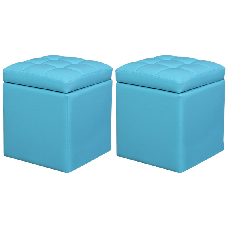 Moderne Pouf Ottomane PU Leder gepolstert Tufted Square Ottoman mit Lagerung