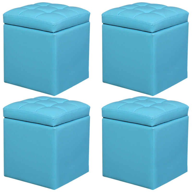 Moderne Pouf Ottomane PU Leder gepolstert Tufted Square Ottoman mit Lagerung