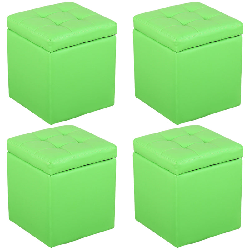 Moderne Pouf Ottomane PU Leder gepolstert Tufted Square Ottoman mit Lagerung