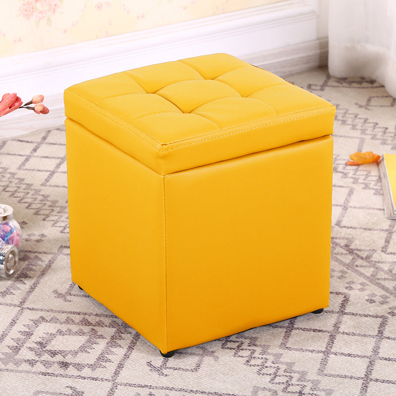 Moderne Pouf Ottomane PU Leder gepolstert Tufted Square Ottoman mit Lagerung