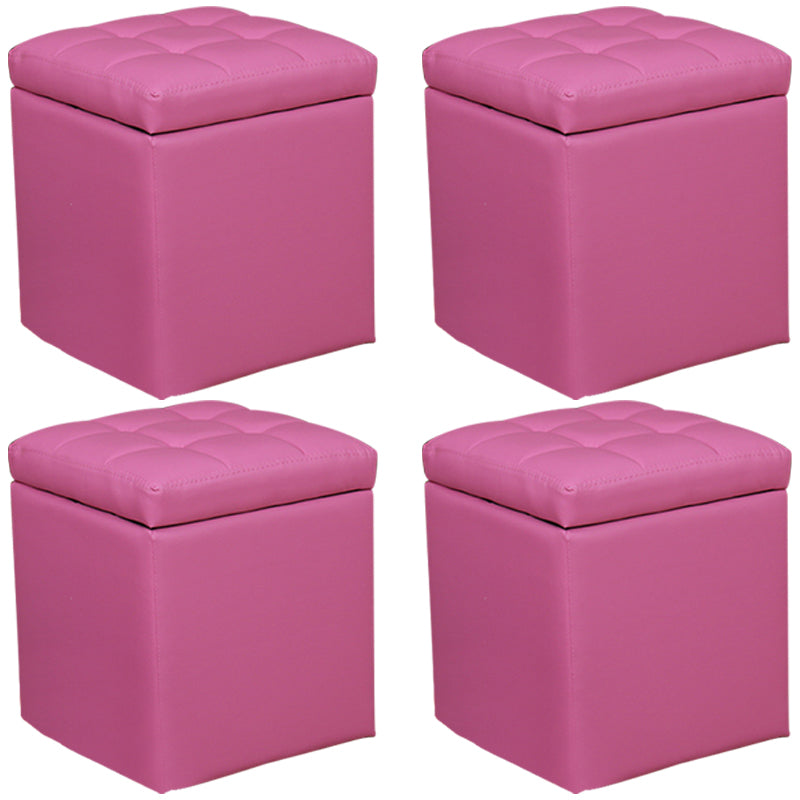 Moderne Pouf Ottomane PU Leder gepolstert Tufted Square Ottoman mit Lagerung
