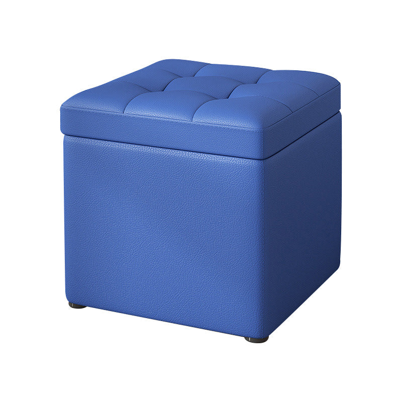 Contemporary Pouf Ottoman PU Leather Upholstered Tufted Square Ottoman with Storage Clearhalo 'furn' 'furn_ottomans_poufs' 'Furniture' 'Living Room Furniture' 'Ottomans & Poufs' 'ottomans_poufs' 5865644