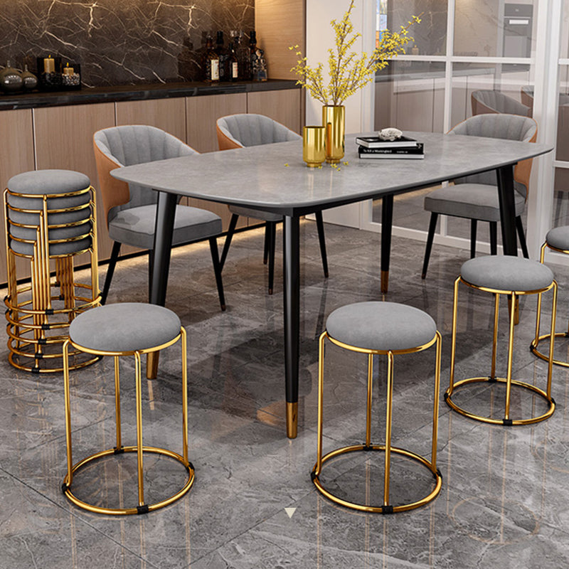 Indoor Round Ottoman Glam Standard Stain Resistant Velvet Ottoman Clearhalo 'furn' 'furn_ottomans_poufs' 'Furniture' 'Living Room Furniture' 'Ottomans & Poufs' 'ottomans_poufs' 5865697