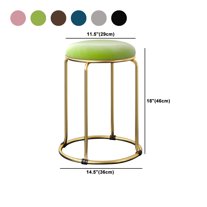 Indoor Round Ottoman Glam Standard Stain Resistant Velvet Ottoman Clearhalo 'furn' 'furn_ottomans_poufs' 'Furniture' 'Living Room Furniture' 'Ottomans & Poufs' 'ottomans_poufs' 5865707