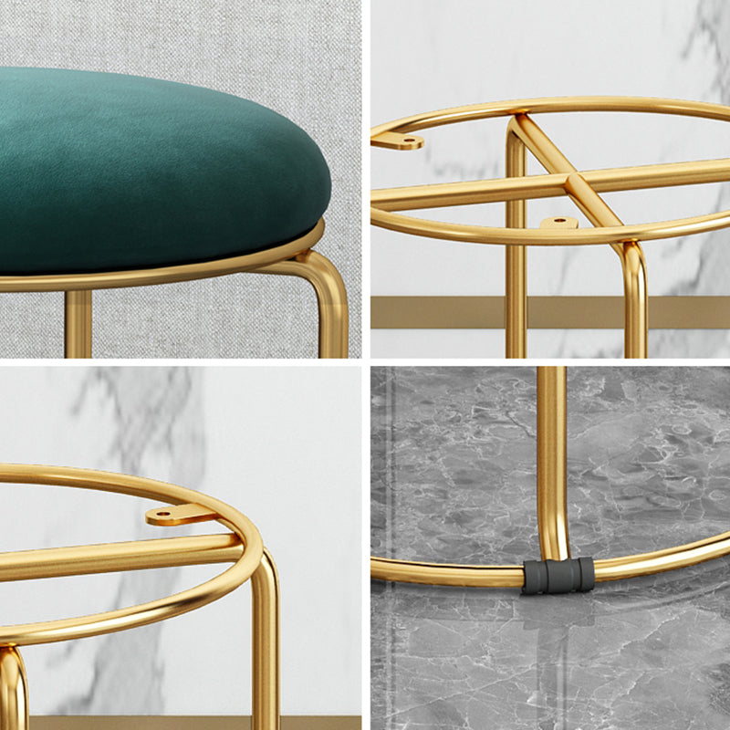 Contemporary Standard Ottoman Velvet Scratch Resistant Whole Colored Round Ottoman Clearhalo 'furn' 'furn_ottomans_poufs' 'Furniture' 'Living Room Furniture' 'Ottomans & Poufs' 'ottomans_poufs' 5865720